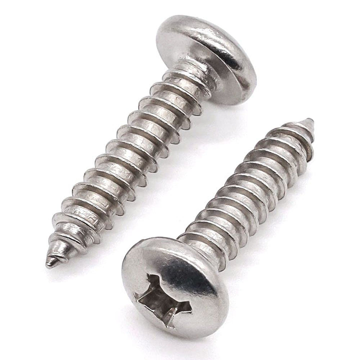 Glvaner #4 x 3/4 (100 pcs) Pan Head Self Tapping Screws, 18/8 Stainless Steel 304, Phillips Pan Head Sheet Metal Screws, Pan Head Wood Screws, No.2.9mm Thread Size