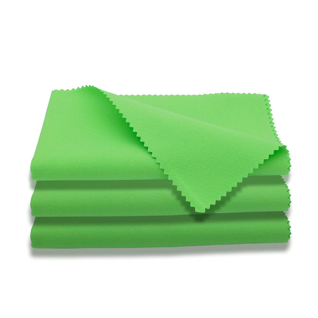 Piano Cleaning Cloths Microfiber (3-Pack 12x12) Plush Polishing Cloths for Musical Instruments Premium Cleaning Cloths for Guitar Violin Clarinet Trumpet Sax Universal (HCIS-1212-G-3)