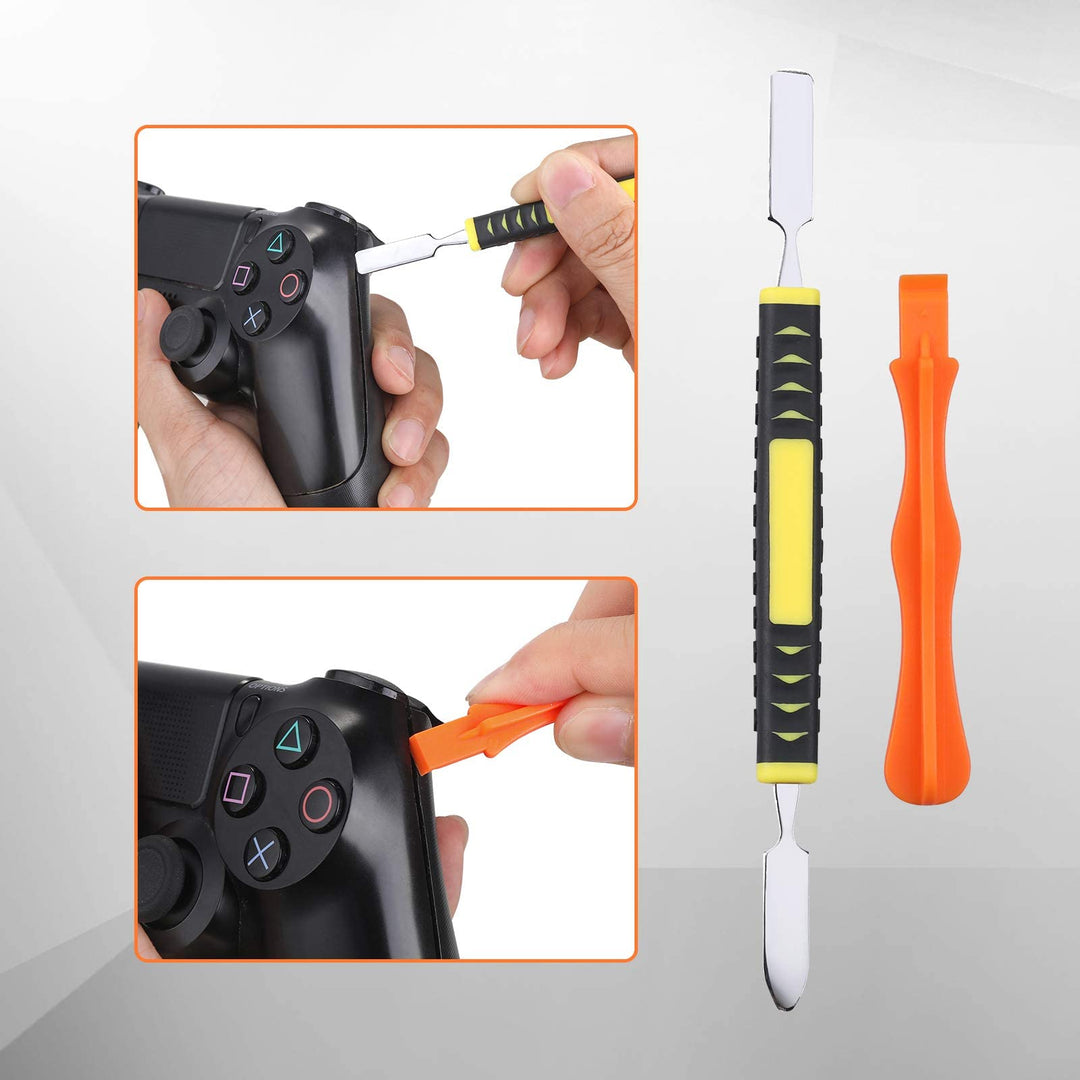 JOREST Cleaning Repair Tool Kit for PS3 PS4 PS5, with PH00 PH0 PH1 and T8 Torx Security Screwdriver, Crowbars, Tweezers, Brush, Grip Caps, Screws, Accessories for PS3/4/5 Controller and Console
