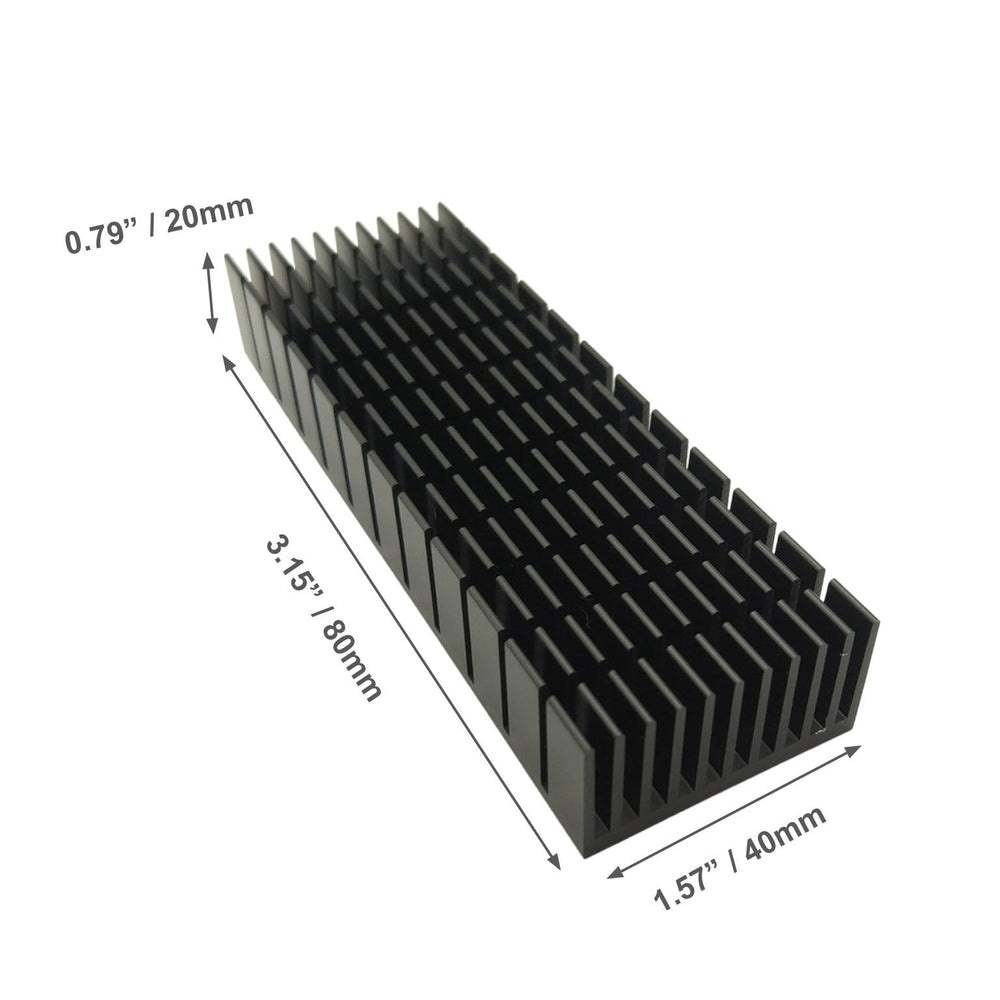 2pcs 40mm Heatsink Kit + 3M8810 thermal conductive adhesive tape, Cooling Aluminium Heat Sink for cooling LED, TEC1-12706 Thermoelectric Peltier Cooler Module 80mmx40mmx20mm