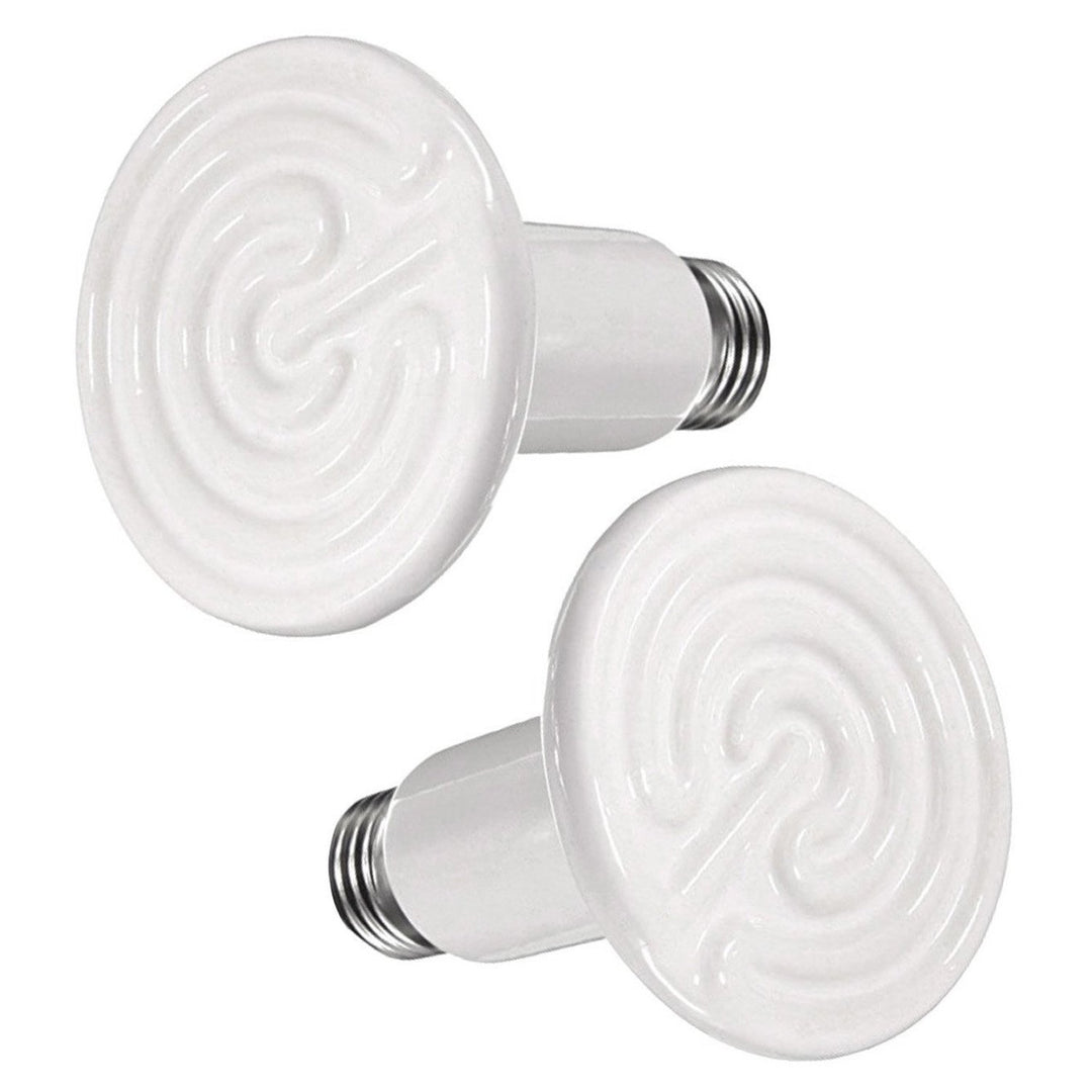 OMAYKEY 2 Pack 75W Ceramic Heat Emitter, Reptile Heat Lamp Bulb, Infrared Ceramic Heat Lamp for Reptiles, Amphibians, Chicken Brooder Coop Lizard Turtle Snake Aquarium, No Light No Harm, ETL Listed