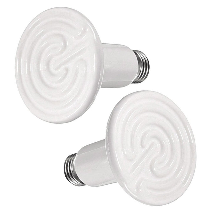 OMAYKEY 2 Pack 75W Ceramic Heat Emitter, Reptile Heat Lamp Bulb, Infrared Ceramic Heat Lamp for Reptiles, Amphibians, Chicken Brooder Coop Lizard Turtle Snake Aquarium, No Light No Harm, ETL Listed