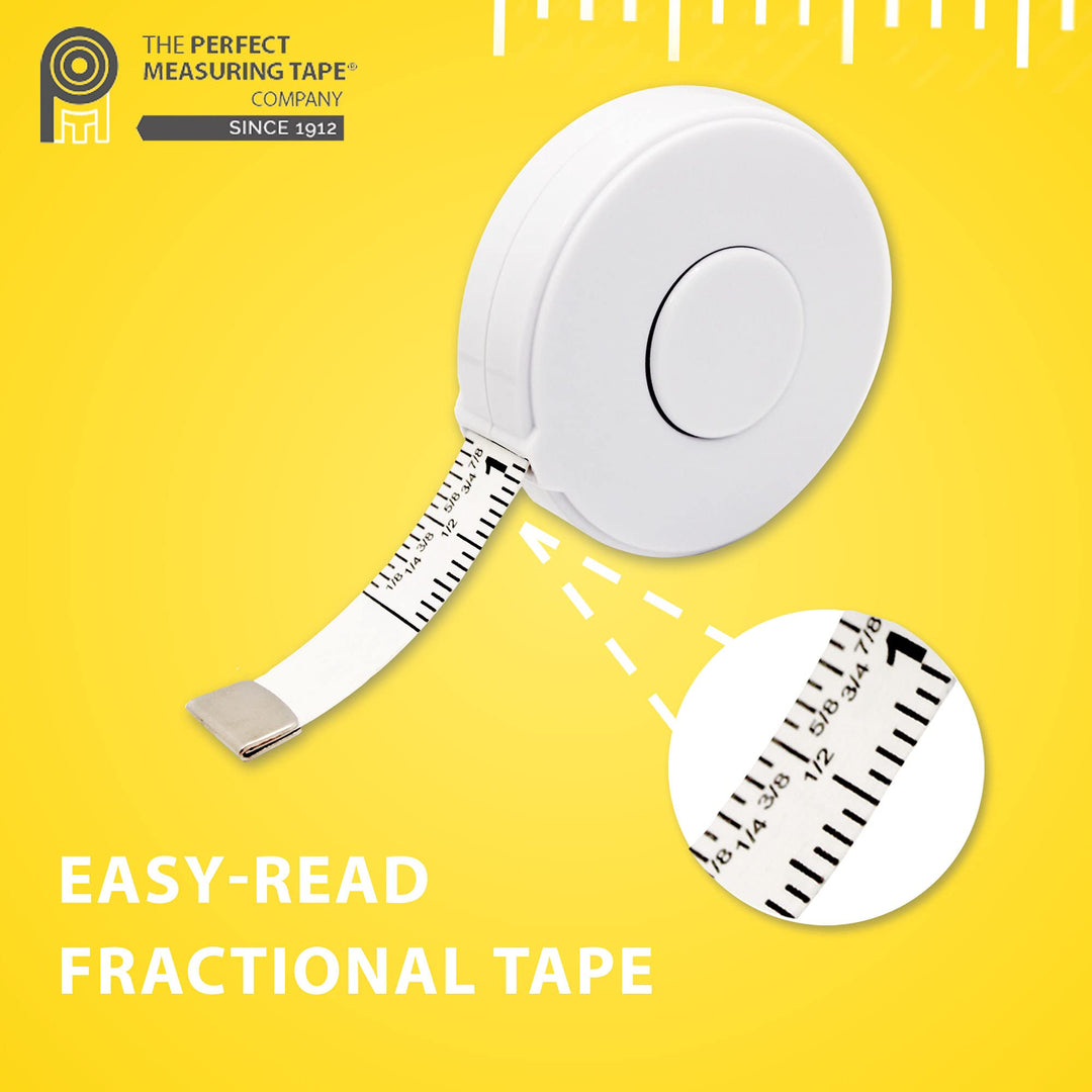 Perfect Measuring Tape - Premium Retractable Tailor’s Tape Measure &amp; Crafters Tape – 80 / 2m - Pocket Sized Fractional Inch &amp; Metric Tape Measure for Fabric, Body, and Sewing Measurements