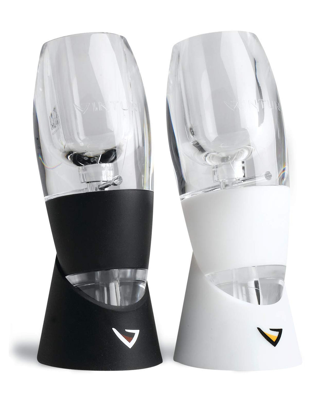 Wine Lovers Set Essential Red and White Wine Aerators, Set of 2, Black