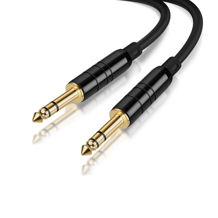 1/4’’ TRS Cable, [2-Pack 15FT] 1/4 Inch to 1/4 Inch 6.35mm Balanced Stereo Audio Cable for Studio Monitors,Mixer,Yamaha Speaker/Receiver,Black
