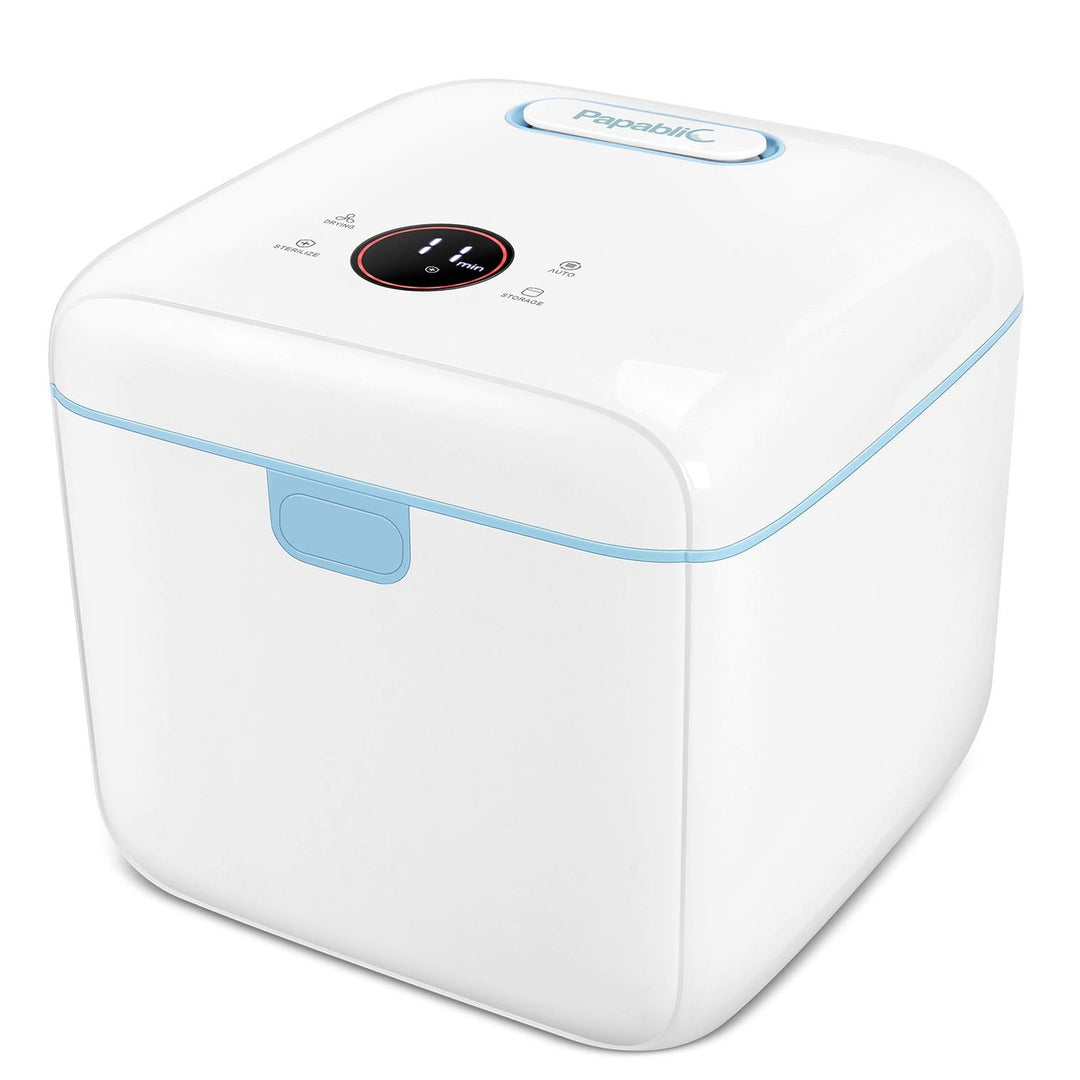 4-in-1 UV Light Sanitizer | UV-Clean Sanitizing and Dryer Pro | UV Sanitizer Box with Dual UV-C Lamps for Babies &amp; Whole Family | Large Capacity | Touch Control