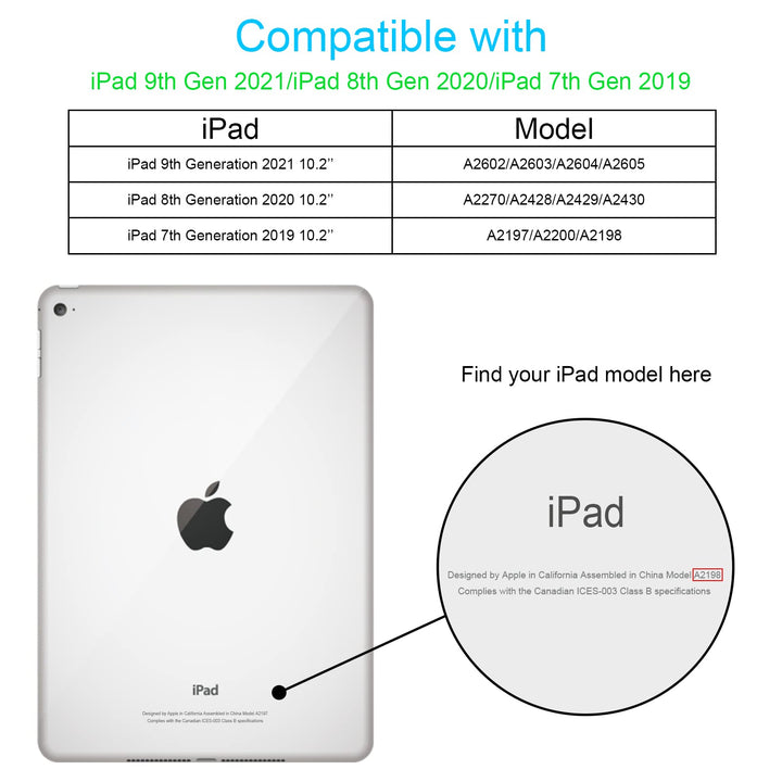 for iPad 9th 8th 7th Generation Case with Kickstand Butterfly Wings Pencil Holder for iPad 10.2 Case Heavy Duty Hard Rugged Protective Cover Kids Girls for iPad 9th/8th/7th Gen(2021/2020/2019)