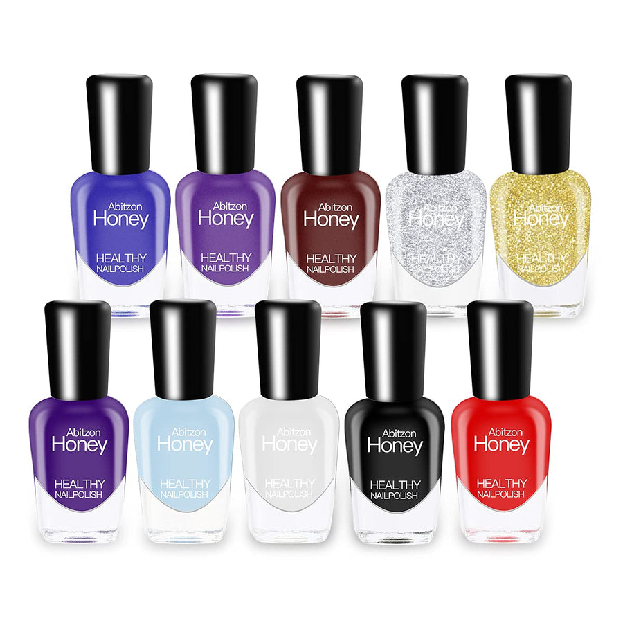 New Nail Polish Set (10 Bottles) - Non-Toxic Eco-Friendly Easy Peel Off & Quick Dry Water Based Nail Polish: Style-1