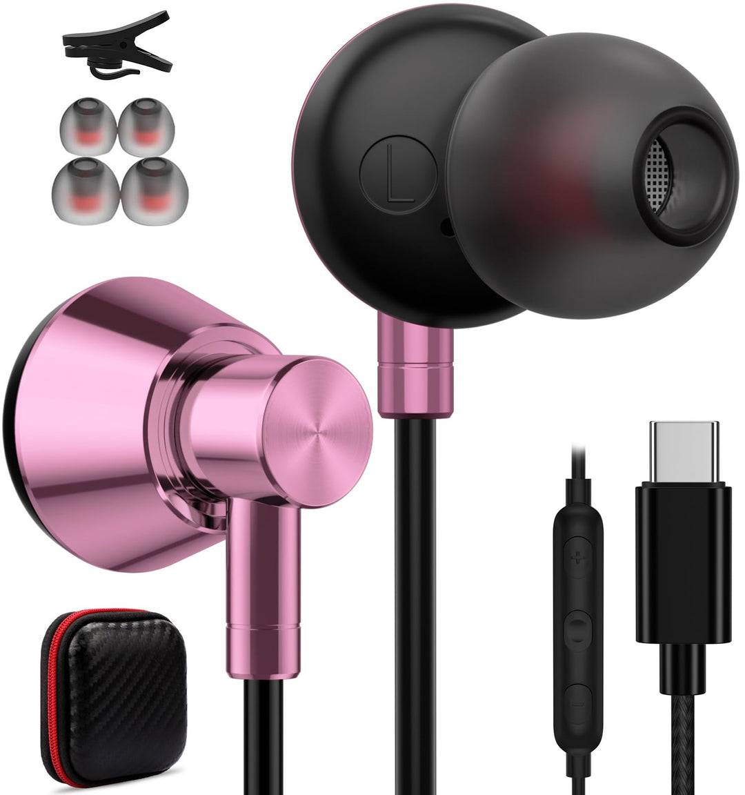 USB C Headphones, Jelanry USB Type C Earbuds Hi-Fi Ster
