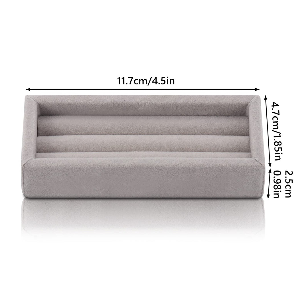 2 Slots Velvet Small Ring Organizer Set of 2 Earrings Trays Showcase Display Storage Insert Holder for Jewelry Box, Drawer, Dresser