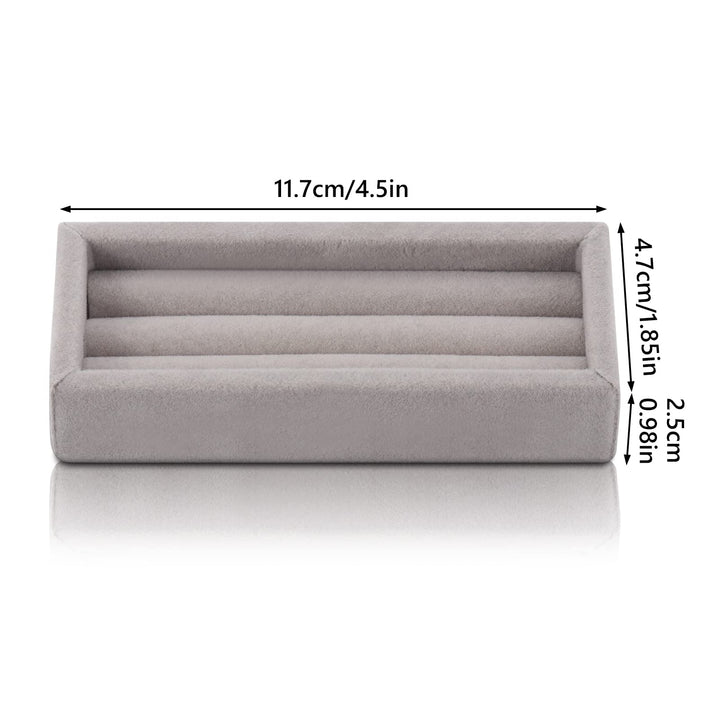 2 Slots Velvet Small Ring Organizer Set of 2 Earrings Trays Showcase Display Storage Insert Holder for Jewelry Box, Drawer, Dresser