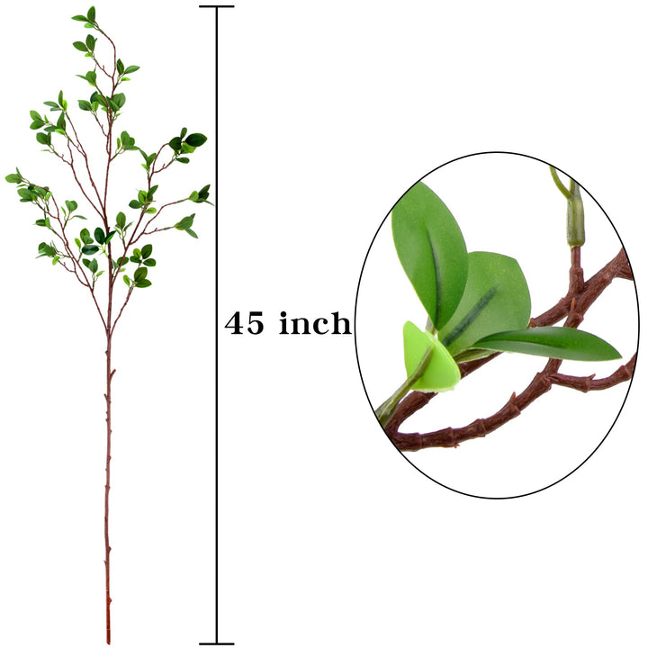 AUSTOR 8 Packs 45 Artificial Ficus Stems Faux Green Ste