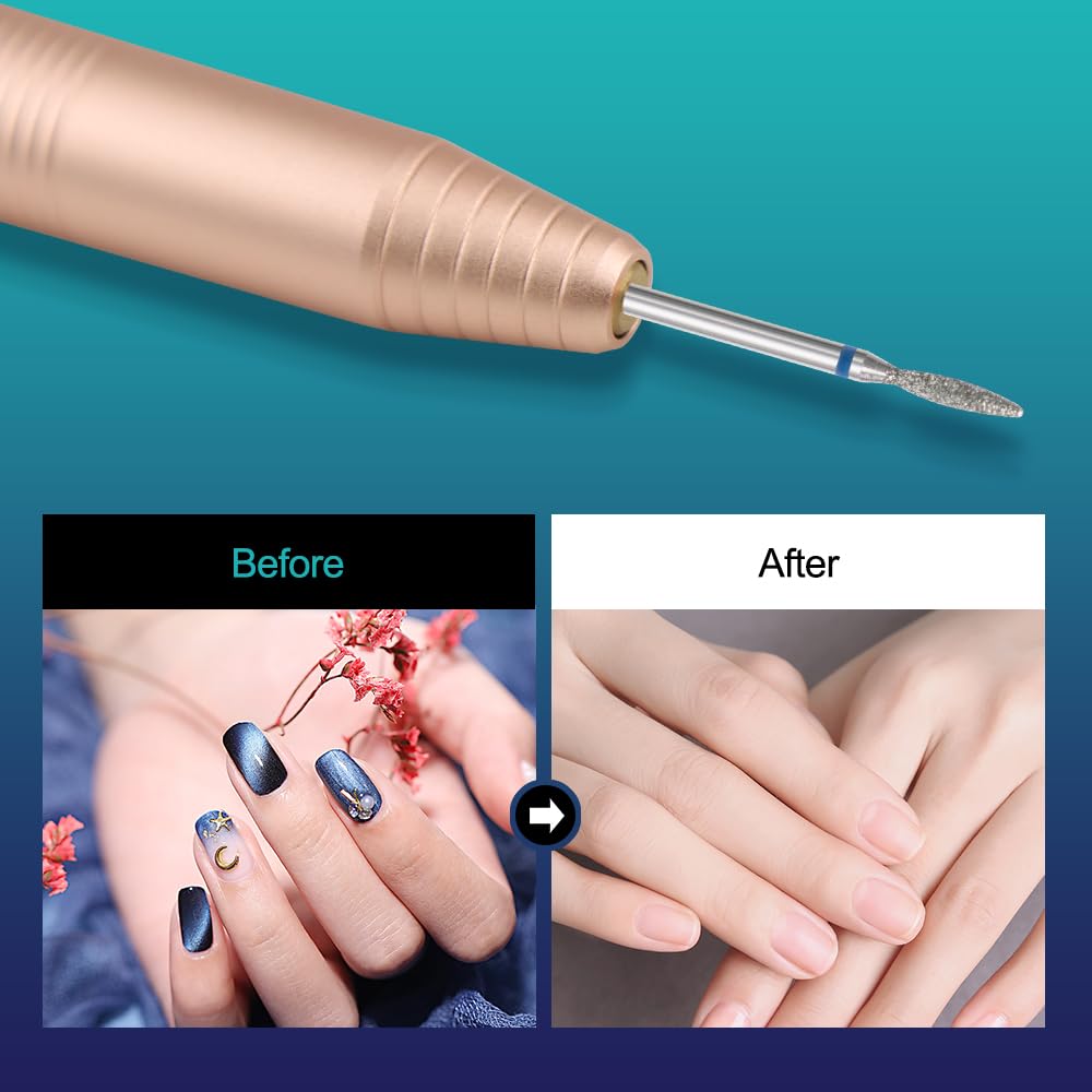 7pcs Ceramic Nail Drill Bits Set for Acrylic Nails 3/32 Professional Ceramic Nail Drill Bit Set for Cuticle Acrylic Gel Nail Polishing Manicure