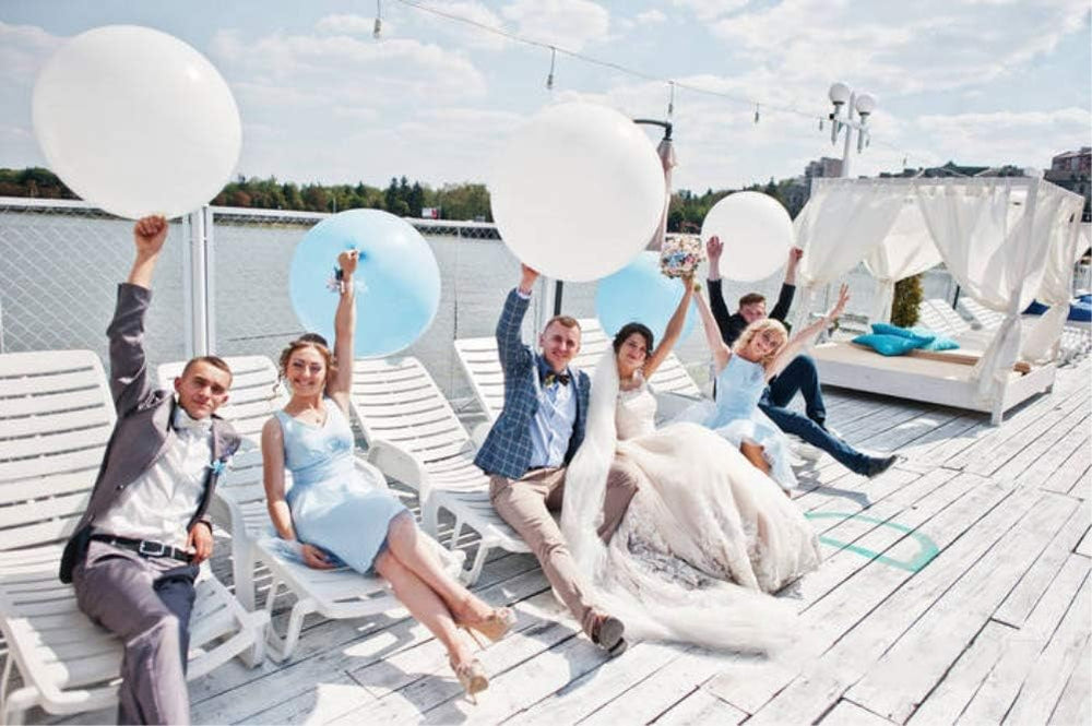 5PCS Giant Balloons White 36 Inch Jumbo Size Latex Balloon Great Decorations for Birthday Wedding Party Baby Shower Carnival Decorations
