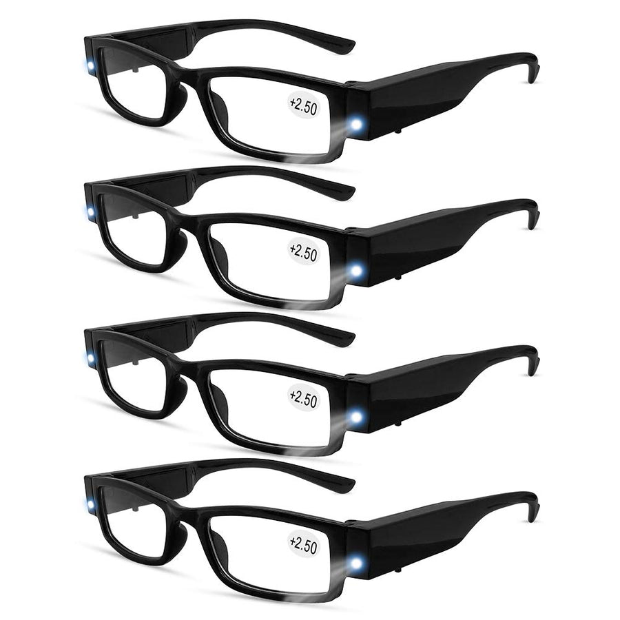 4 Pcs Reading Glasses Led Readers with Lights Fashion G