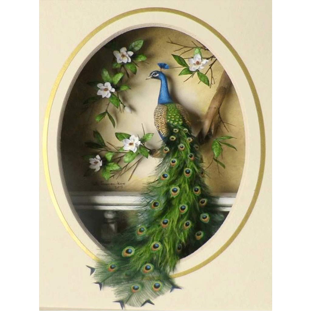 DIY 5D Diamond Painting by Number Kit, Peacock Diamond Painting Kits for Adults Rhinestone Embroidery Cross Stitch Kits Supply Arts Craft Canvas Wall Decor Stickers Home Decor 16x24 inches