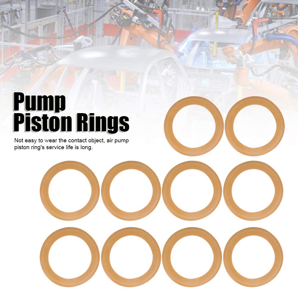 10PCs Rubber Piston Ring, Air Compressor Compression Piston Ring, Seals Rubber O-Ring Kit, Insulated Pump Accessories for 550w OilFree Silent Air Compressor
