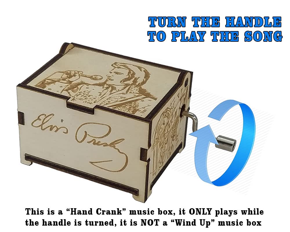 TheLaser&#39;sEdge, Elvis Presley Mini Music Box with Can’t Help Falling in Love, Gifts for Women, Men, Birthday, Christmas, Mother’s Day, Anniversary or Merchandise Decor - Standard
