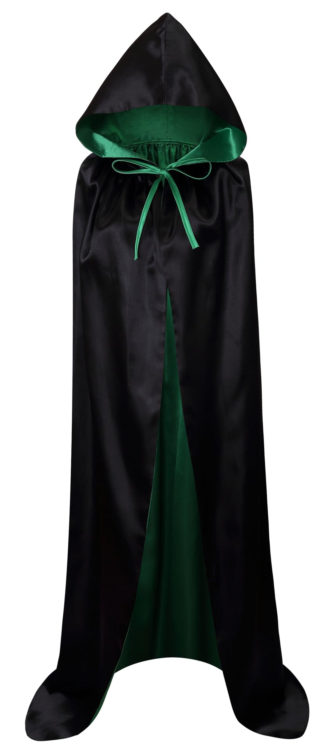 Unisex Christmas Halloween Witch Party Reversible Hooded Adult Vampires Cape Cloak (black/green)