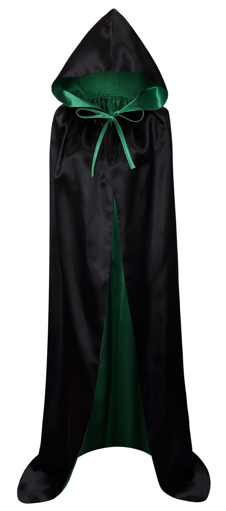 Unisex Christmas Halloween Witch Party Reversible Hooded Adult Vampires Cape Cloak (black/green)