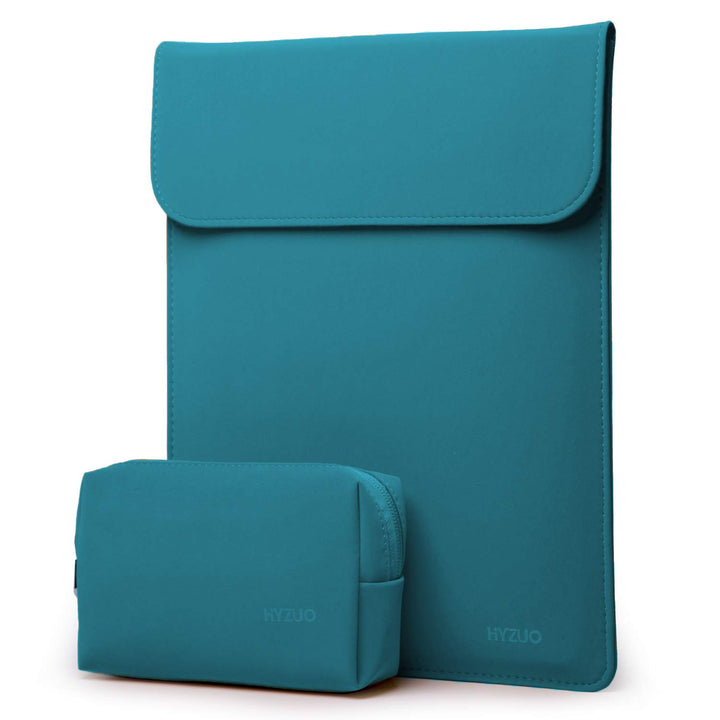 15-16 Inch Laptop Sleeve Compatible with MacBook Pro 16 M3/M2/M1 Pro/Max A2991 A2780 A2485 A2141 2024-2019, MacBook Pro 15 2012-2015, XPS 15, Faux Suede Leather Case with Small Bag, Deep Teal