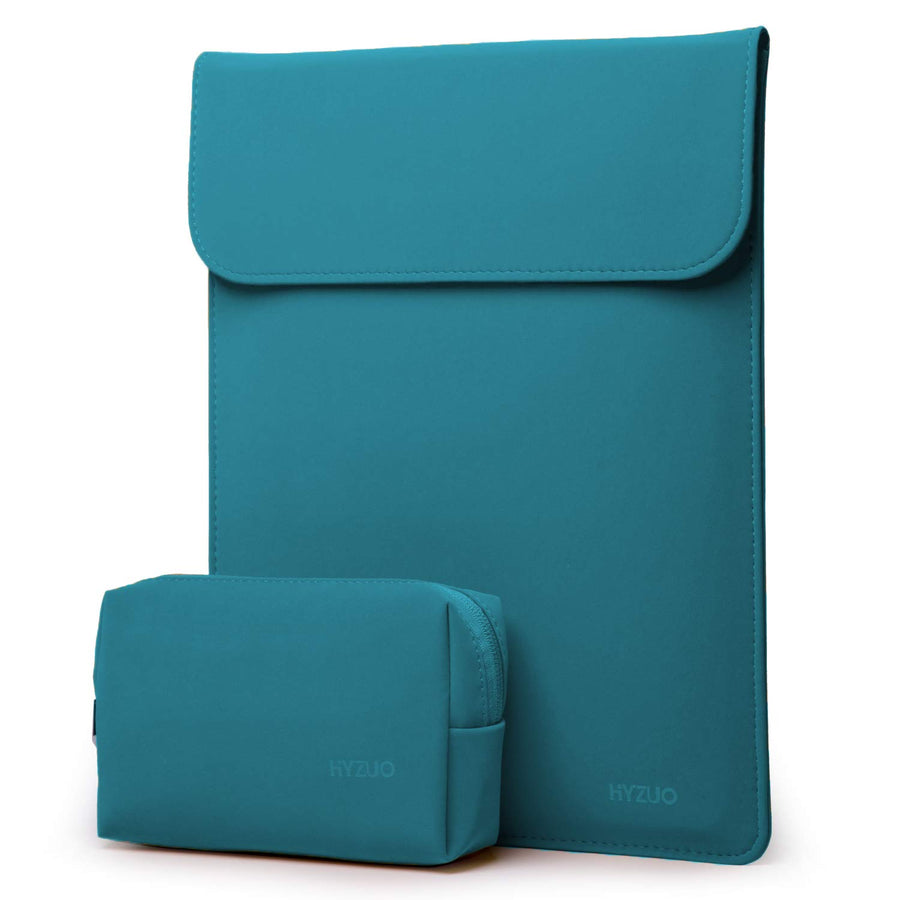 15-16 Inch Laptop Sleeve Compatible with MacBook Pro 16 M3/M2/M1 Pro/Max A2991 A2780 A2485 A2141 2024-2019, MacBook Pro 15 2012-2015, XPS 15, Faux Suede Leather Case with Small Bag, Deep Teal