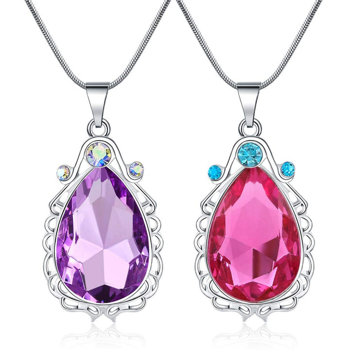 2 Pcs Sofia the First Amulet and Elena Princess Necklac