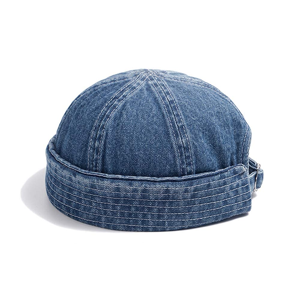 Beanie Docker Cap Brimless Hat Skullcap Denim Retro Worker Rolled Cuff Harbour Hat No Visor Sailor Hats Landlord Hat