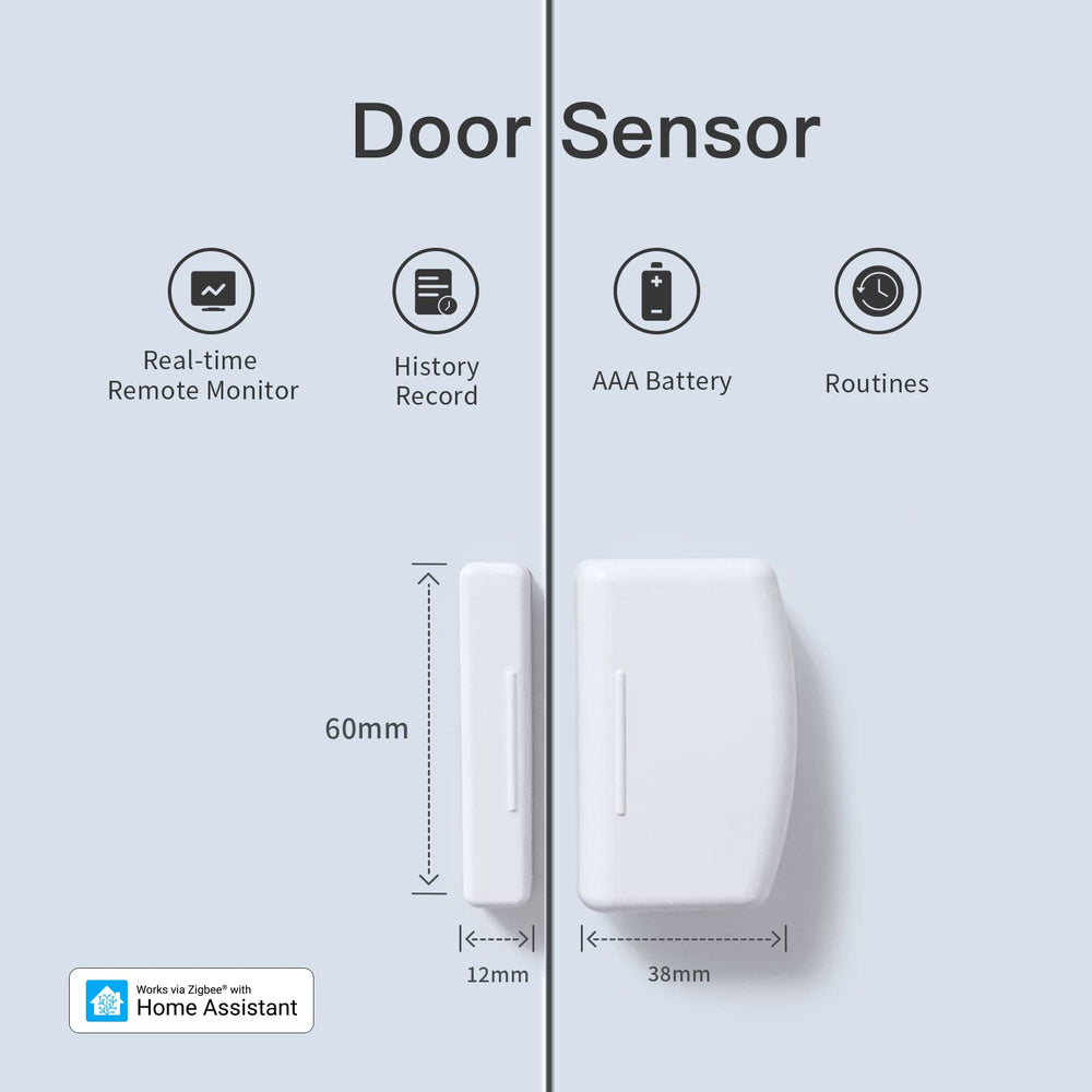 Zigbee Contact Sensor 2 Pack,Door and Window Monitor, Home Automation,Works with Home Assistant,SmartThings,Aeotec,Homey,Hubitat or Echo Devices with Build-in Zigbee Hub,hub Required