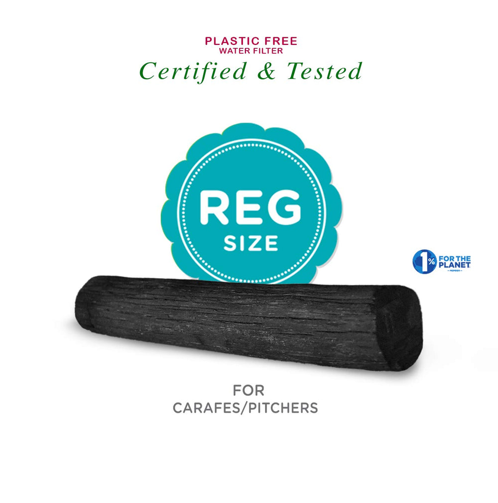 Regular size for Pitchers. The finest form of activated charcoal. Fits in any pitcher. Made by Japanese artisans. The simple, green way to filter water.