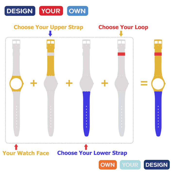 Replacement Waterproof Silicone Rubber Watch Strap Watch Band for Swatch (17mm 19mm 20mm) (19mm, Black)