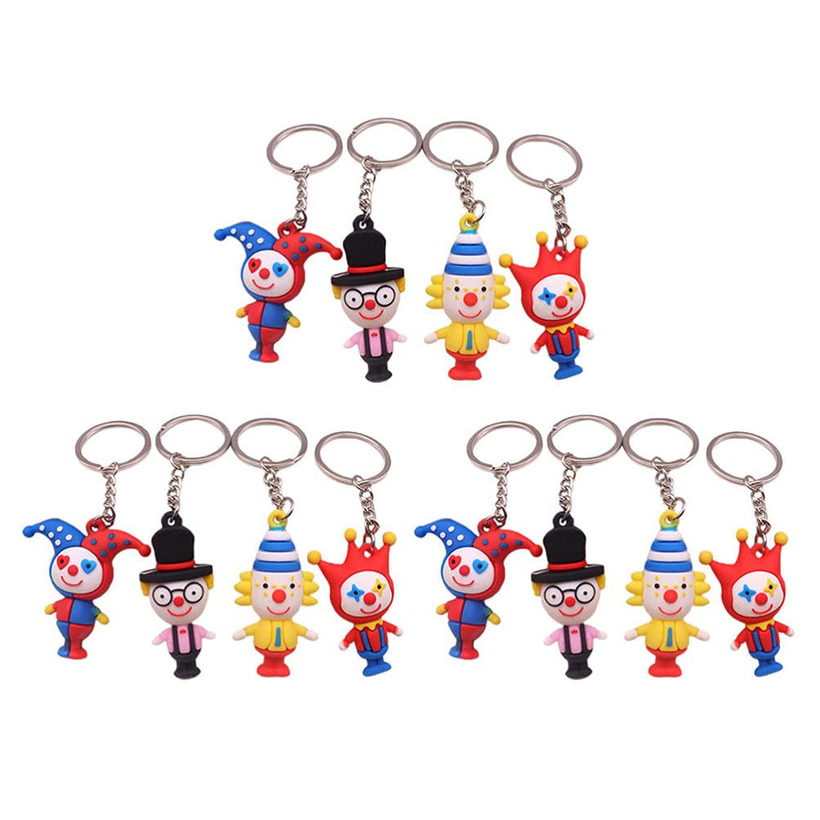 Clown Shape Key Chains Clown Doll Keychains Hand- made Keychains Pendant Backpack Charms, 12pcs
