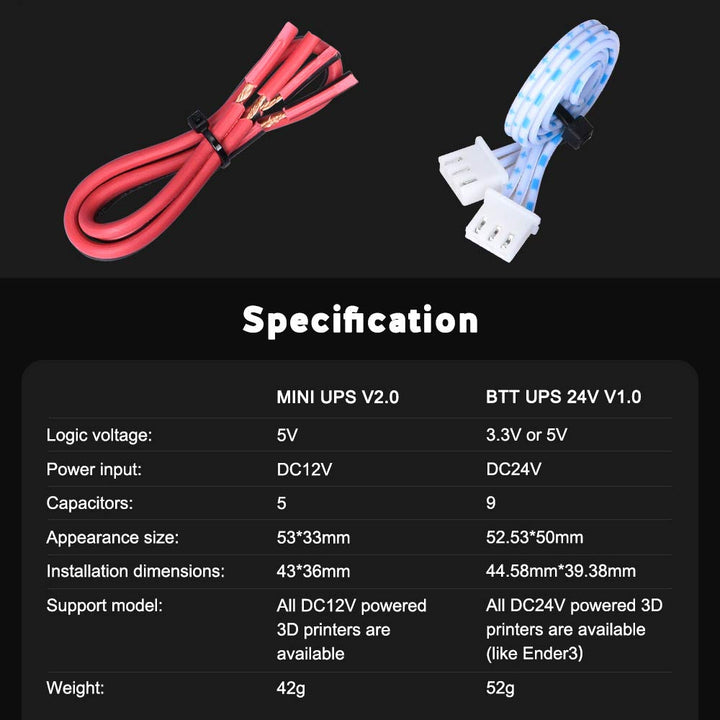 BIGTREETECH UPS 24V V1.0 Resume Printing While Power Off Module Sensor for SKR V1.4 Turbo/SKR Mini E3 V3.0/Octopus V1.1/Manta M4P/M5P/M8P, Ender-3 CR-10 3D Printer Parts