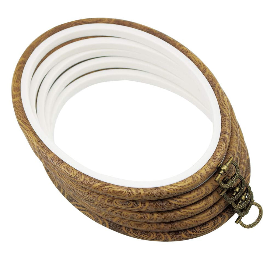 7'' Oval Embroidery Hoop for Cross Stitch, 5PCS 19CM Decorative Embroidery Frames for Displaying Artswork