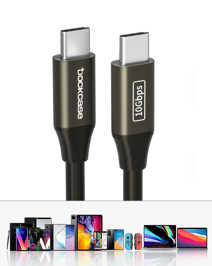 DockCase USB C to USB C Cable, USB C 3.2 GEN2 10Gbps Data Transfer Cable, 100WPD Fast Charging, 4K Video Monitor for iPhone15/15Pro/15Plus, MacBook Pro, iPad Pro, Samsung Galaxy, T5 LaCie SSD[3.28ft]…