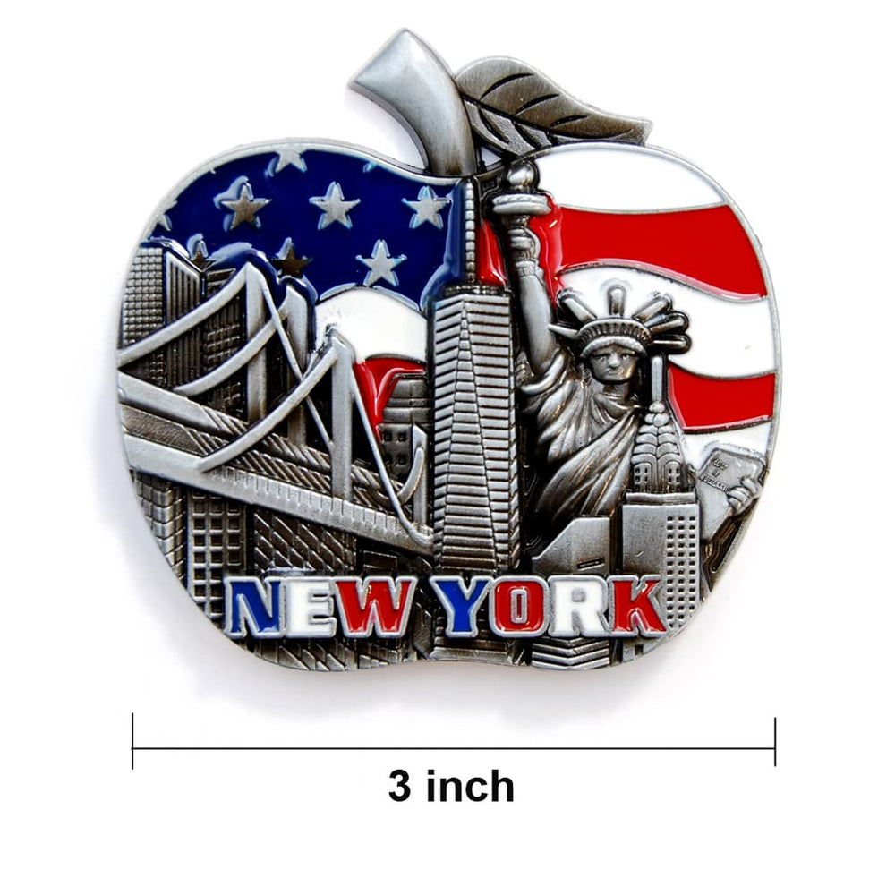 Color May Vary. Big Apple New York Souvenir Metal Fridg