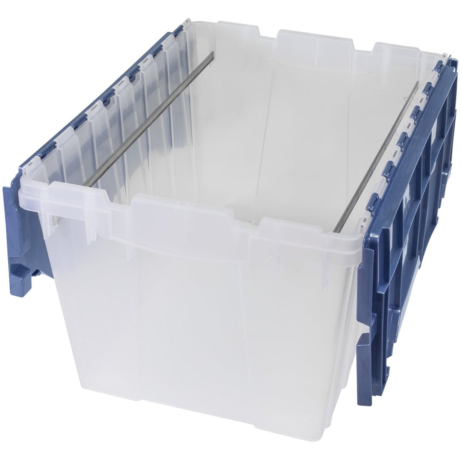 66486 FILEB 12-Gallon Plastic Storage Hanging File Box with Attached Lid, 21-1/2-Inch by 15-Inch by 12-1/2-Inch, Semi-Clear, Pack of 1