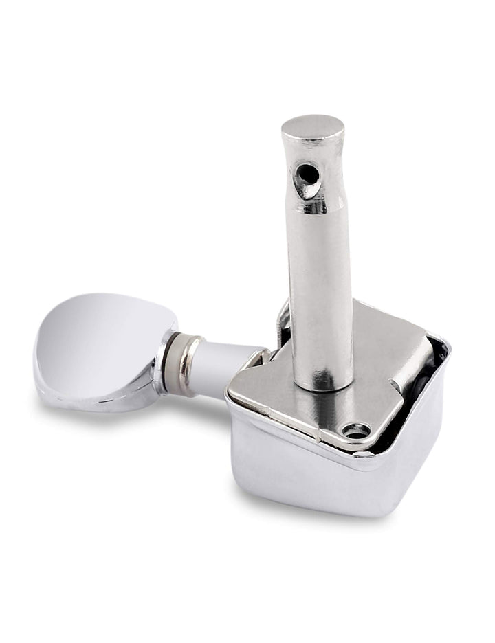 Guitar String Tuning Pegs Semiclosed Machine Heads Tuners Tuning Keys Oval Button 3 Left 3 Right for Electric Guitar or Acoustic Guitar Chrome.