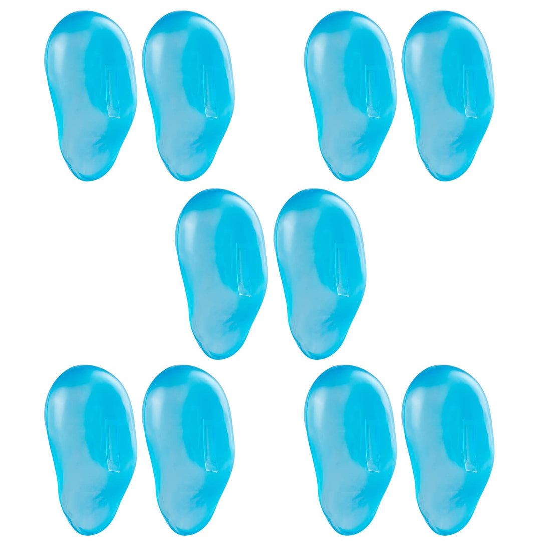 DAZAIGE 5 Pairs Silicone Ear Cover Blue Waterproof Ear Caps Hair Dye Hair Perm Oil Treatment Shield Reusable Anti-Staining Earmuffs Protector for DIY Home Shower Salon Hairdressing Barber Supplies