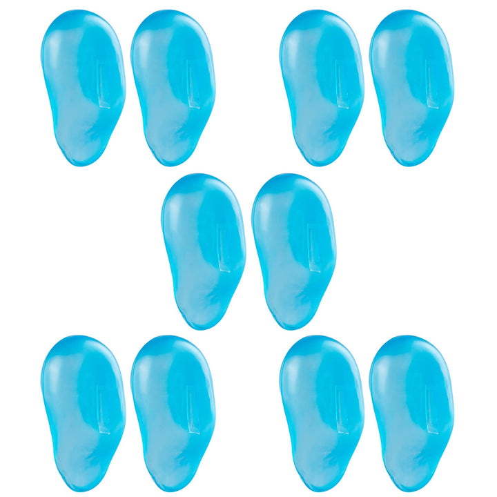 DAZAIGE 5 Pairs Silicone Ear Cover Blue Waterproof Ear Caps Hair Dye Hair Perm Oil Treatment Shield Reusable Anti-Staining Earmuffs Protector for DIY Home Shower Salon Hairdressing Barber Supplies