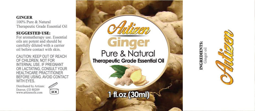 Ginger Essential Oil (100% PURE &amp; NATURAL - UNDILUTED) Therapeutic Grade - Huge 1oz Bottle - Perfect for Aromatherapy, Relaxation, Skin Therapy &amp; More!