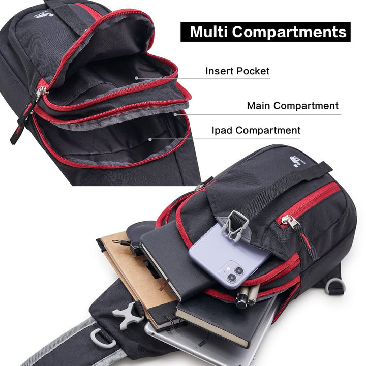 OIWAS Sling Bag Crossbody Bags Men, Travel Hiking Chest Daypack for Women One Strap Backpack Lightweight Over Shoulder Bag