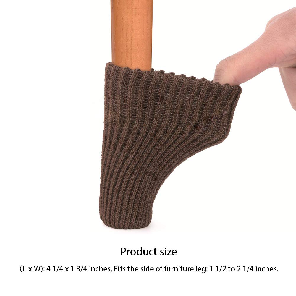 16pcs Knitting Wool Furniture Socks/Chair Leg Floor Protector (Brown Color)