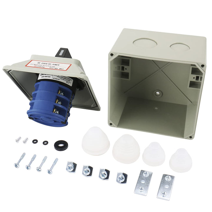 Universal Rotary Changeover Switch SZW26-40/D303.3D with Master Switch Exterior Box 660V 40A 3 Position 12 Terminals 3 Phase