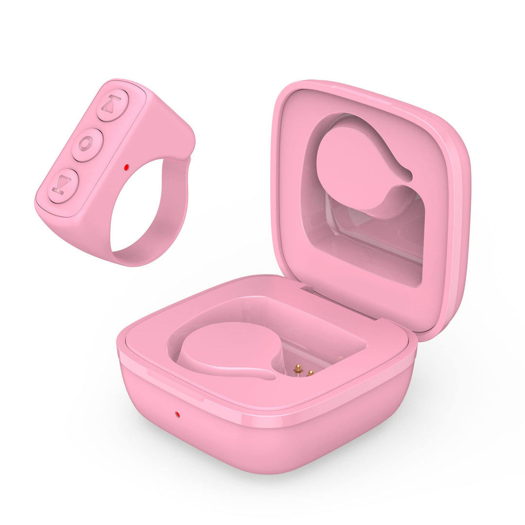 Tiktok Scrolling Ring Bluetooth Camera Remote Control for Phone TIK Tok Scrolling Ring Page Turner for Kindle App (Not for Kindle Devices) (D01, Pink)