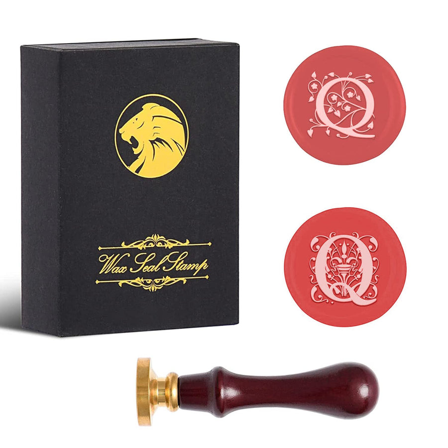 iTERYOU 2Pcs Letter Q Wax Seal Stamp with Gift Box, A t