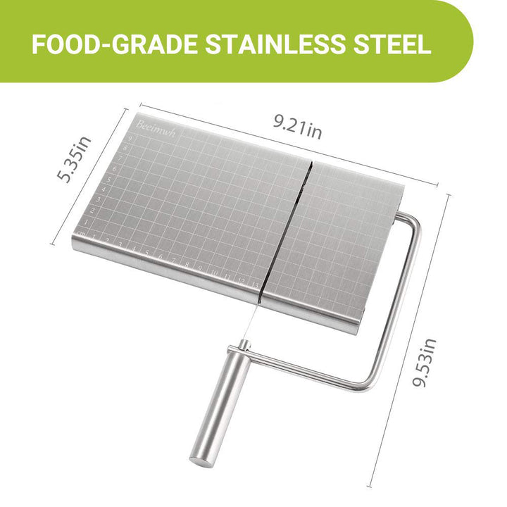 Cheese Slicer,Stainless Steel Cheese Slicer with Accurate Size Scale,Wire Cheese Slicer for Cheese Butter,Equipped with 5 Replaceable Cheese Slicer Wires