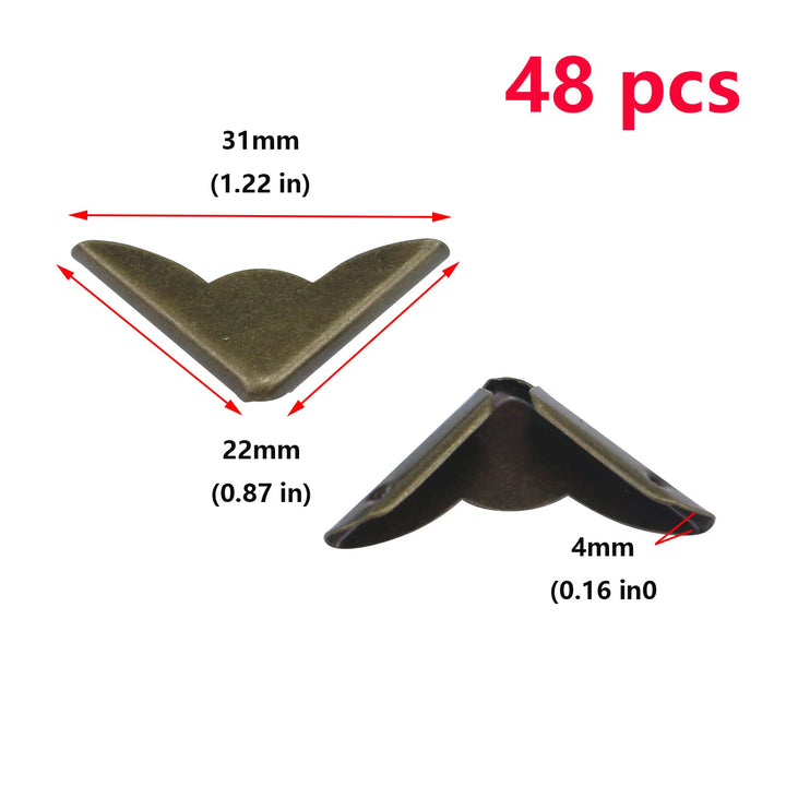Antrader Metal Box Book Corner Edge Safety Protector Cover Guard Bronze Tone Pack of 48