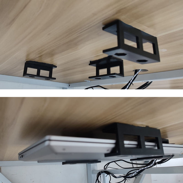 3 Pcs Plastic Under Desk Laptop Holder Mount with Screw,Under Desk Laptop Mount Bracket,Add On Under Table Laptop/Keyboard Storage(3 Pcs)