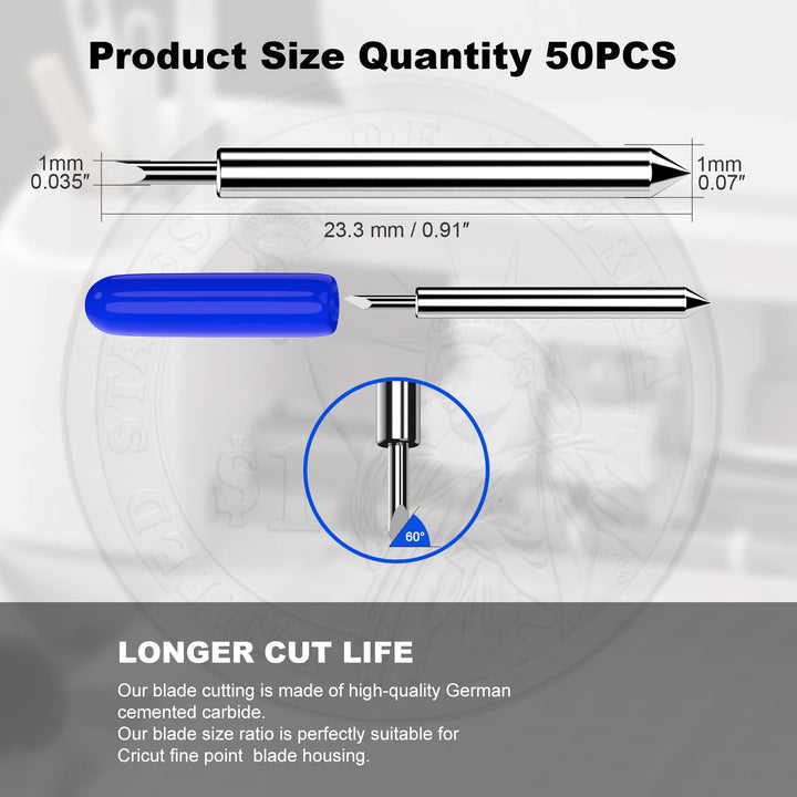 50PCS Replacement Deep Point Blades Compatible with Explore Air/Air 2/Air 3/, Cut Blade Compatible with Maker/Maker 3/Expression Machines, Cut Thicker Materials…
